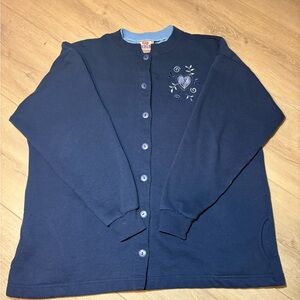 Top Stitch Blue Cardigan
